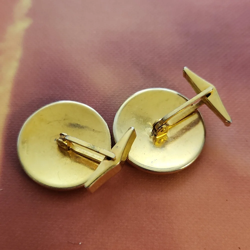Vintage Damascene Cuff Links